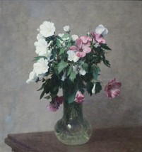 Art White and Pink Mallows in a Vase by Henri Fantin-Latour Print Giclee - £7.43 GBP+