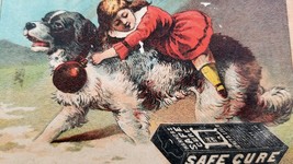 Antique Victorian Trade Card YOUNG GIRL RIDING HER ST BERNARD DOG Warner... - $6.30