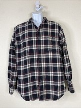 GH Bass Men Size L Multicolor Plaid Flannel Shirt Long Sleeve Pockets - £5.62 GBP