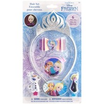 Disney Frozen Elsa &amp; Anna Styling Hair Set Ensemble 6 Pieces New - £6.17 GBP