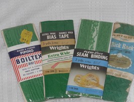 Emerald Green #44 Trims Wright&#39;s &amp; Boiltex 4 Packs Lot Sealed - £9.59 GBP