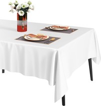 12 Pack White Plastic Tablecloth 54 x 108 Inches Disposable Table Cloth Plastic  - £26.73 GBP