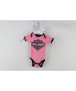 Harley Davidson Baby Size 3 6 M Months Spell Out Short Sleeve One Piece ... - $24.70