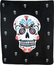Trade Winds Sugar Skull Day of The Dead 50x60 Inch 50&quot;x60&quot; Throw Blanket Super S - £14.19 GBP