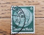 Germany Stamp Hindenburg 6pf Used Green - $0.94