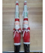 2 Vintage 10&quot; Red Santa Claus Candles Taper Holiday Greetings Carlton Cards - $27.14 CAD