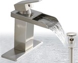 Bathlavish Brushed Nickel Bathroom Sink Faucet Waterfall Single Hole Modern - $64.94