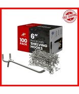 6&quot; Durable Silver J-Style Pegboard Hooks - 100 Pack for Secure Tool Storage - $932.18 MXN