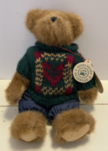 Boyds Bear Edmund Green Sweater and Blue Jeans Brownish Tan - £13.11 GBP