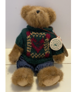 Boyds Bear Edmund Green Sweater and Blue Jeans Brownish Tan - £13.07 GBP