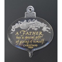 Father Dad Christmas Tree Ornament Hallmark 1984 Acrylic Gold Script Ori... - $9.97