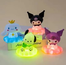 Night Light Sanrio Set of 4 Cute Led Lamp Kuromi Pochacco Cinnamoroll - £20.80 GBP