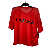 Bebe Sport Top Size Large Hibiscus SS Stretch Wicking Quick Dry T-Shirt Womens - £15.56 GBP