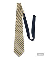 Tommy Hilfiger Silk Tie Blue Gold Striped Mens Necktie Classic Preppy US... - $13.50