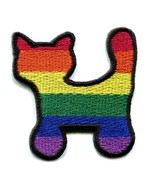 RAINBOW CAT IRON ON PATCH 2&quot; Kitty Gay Lesbian Pride LGBTQ Flag Embroide... - $5.40 CAD