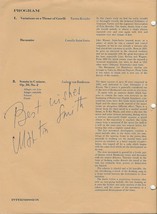 David Abel &amp; Martin Smith Signed 1962 Providence Concert Program - $29.69