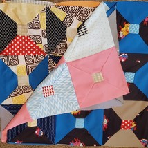 Vintage Hand Stitched Quilt Topper UNFINISHED Approx 64x84 Inch - $55.17