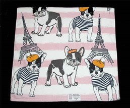 Kassafina Boston Terriers Berets &amp; Shirts Paris Eiffel Tower BATH Towel NWT - £15.97 GBP