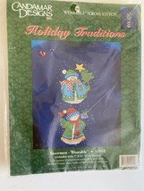 NEW Candamar Designs Cross Stitch Snowman Holiday Traditions Kit Wearable 51052 - $9.89