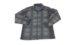 Kenneth Cole New York Mens Stylish Casual Shirt Snap Closure Size Xl Black Gray - $15.96