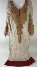 Vintage Kurta Kurti Boho Festival Embroidered Ethnic Dress Top Coverup M/L - $19.79