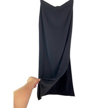 Bob Mackie Black Maxi Pencil Side Slit Skirt Womens Size 8 Elastic Waist... - $16.20