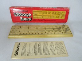 Vintage Whitman Solid Wood Cribbage Board 4230 With Instructions - $11.87