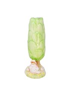 Vase Green Tree Girl Geese 8.5&quot; H Omnibus Japan Ceramic Vintage Home Decor - $488.28 MXN