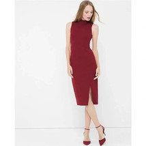 Whitehouse Ponte Mock Neck Sheath Dress Rosso Size 00 - £32.50 GBP