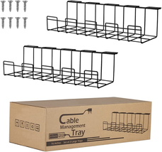 Under Desk Cable Management Tray 2 Packs, 16 Inches under Table Cord Org... - $69.99 CAD