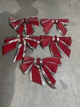 Set Of 5 Municipal Christmas Decorations Commercial Bows 24” By 24” - $49.50