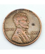 Vintage Wheat Penny 1945 No Mint Mark Circulated 1 Cent Coin Lincoln Vin... - $4.00