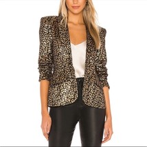 NWT NBD “Gemma” Blazer in black/gold leopard print size XS - $95.79
