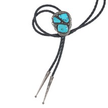 Vintage Navajo silver and turquoise 3 stone bolo tie - £120.86 GBP