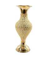 Vase Metal Flower Vase Gold Finish Brass Home Decor Office Decor 25 cm V... - $63.69