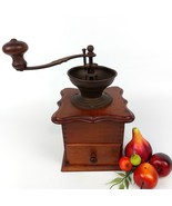 Antique Belgian Coffee Grinder - Vtg 1940s Rustic Hand Crank Wooden Coff... - $137.01 CAD