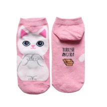 Road Feel Womens Creative Cat Cotton Socks - New - Turkish Angora - $9.99
