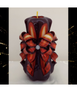 Carved Candles Home Decor Handmade Gift Colourful Art Design Hand Black ... - $761.45 MXN