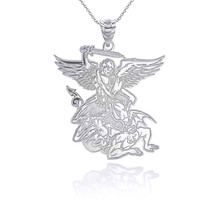Personalized Engrave Name 925 Sterling Silver St. Saint George Pendant Necklace - £23.82 GBP+