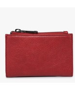 Zara RFID Zip-Top Snap ID Holder Card Wallet Berry Red - $463.98 MXN