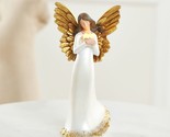 9&quot; Pearlized White Angel w/ Illuminated Heart by Valerie in Gold - $193.99