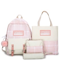4Pcs/Set Daisy Canvas For Teenagers Girls Student College Book Bag Boys Satchel  - £37.42 GBP