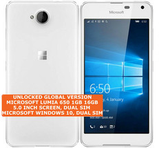 Microsoft LUMIA 650 16gb Quad-Core Dual SIM 8mp 5.0 &quot;Windows 10 Smartpho... - £124.79 GBP