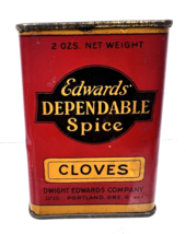 Edwards Dependable Cloves Spice Tin  Portland Oregon 2 Oz - $10.40