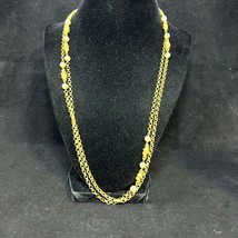 VTG Monet Single Strand Gold Tone And Faux Pearl Flapper Chain Necklace (3177) - £24.11 GBP