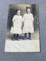 Antique Two Girls Sunday Best Children Portrait Photograph Postcard RPPC KG - £2.96 GBP