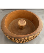 Vintage Midcentury Nut Bowl Wooden Tree Bark Rustic Snack Bowl - £11.80 GBP