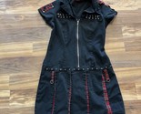Vintage Tripp NYC 90s Y2K Pleated Mini Dress Red/Black /Chain /Plaid Siz... - £91.11 GBP