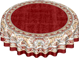 Red Floral round Tablecloth 60 Inch Traditional Oriental Boho Table Cloth - $27.60