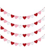 Felt Heart Garland Banner, Pre-Strung | Valentines Decorations | Red Pin... - $26.45 CAD